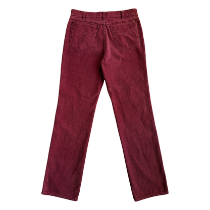 1980s Maroon Red Corduroy Pants (30)