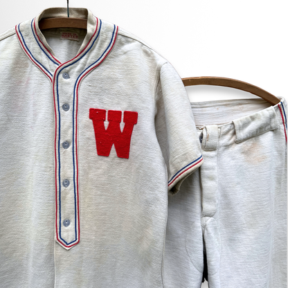 1940s Minor League 'W' Baseball Uniform Set