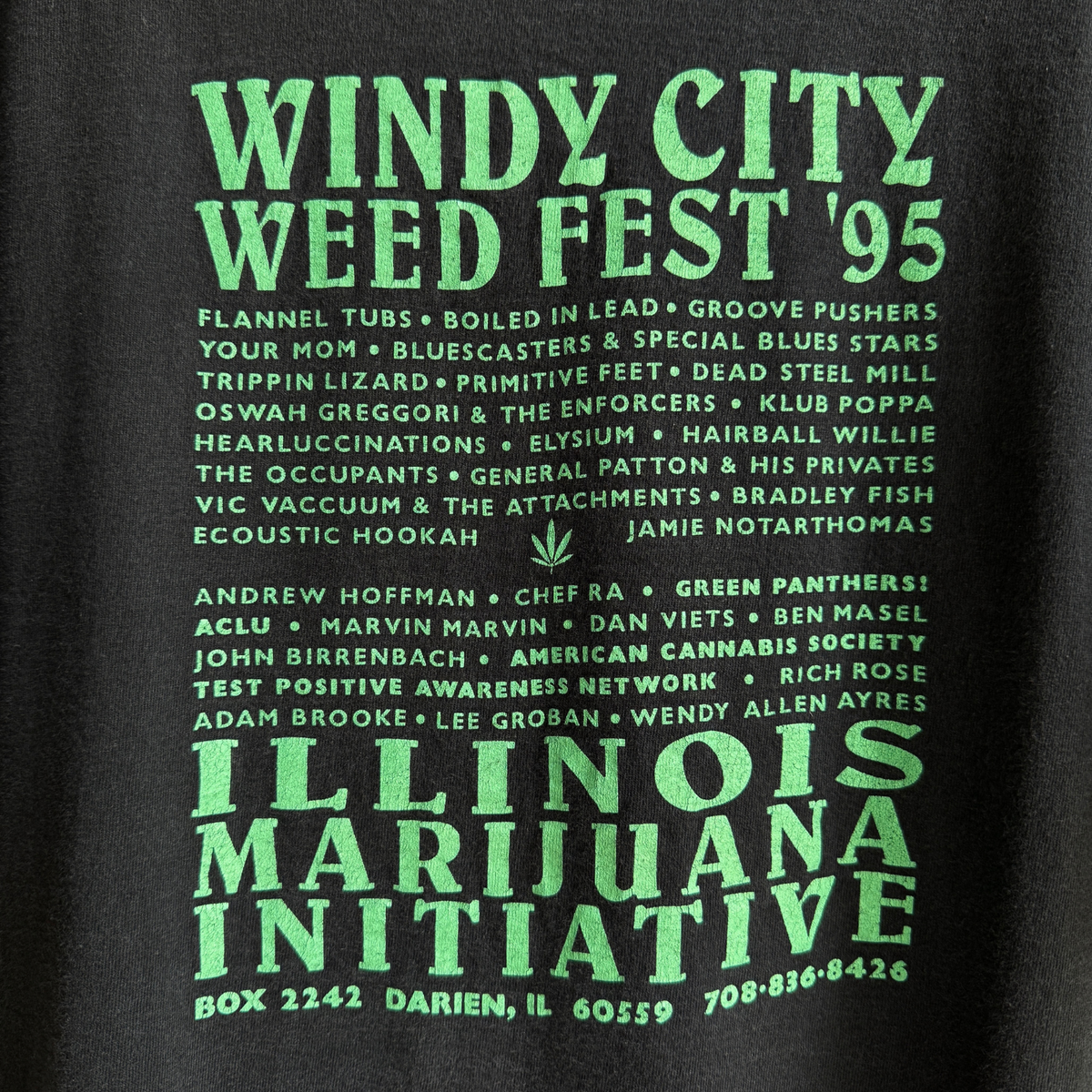 1995 Remedy of the People Windy City Weed Fest Tee