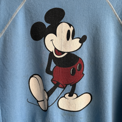 1970s Mickey Mouse Blue Raglan Sweatshirt