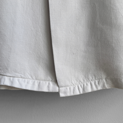 1960s White Embroidered Rayon Sport Shirt