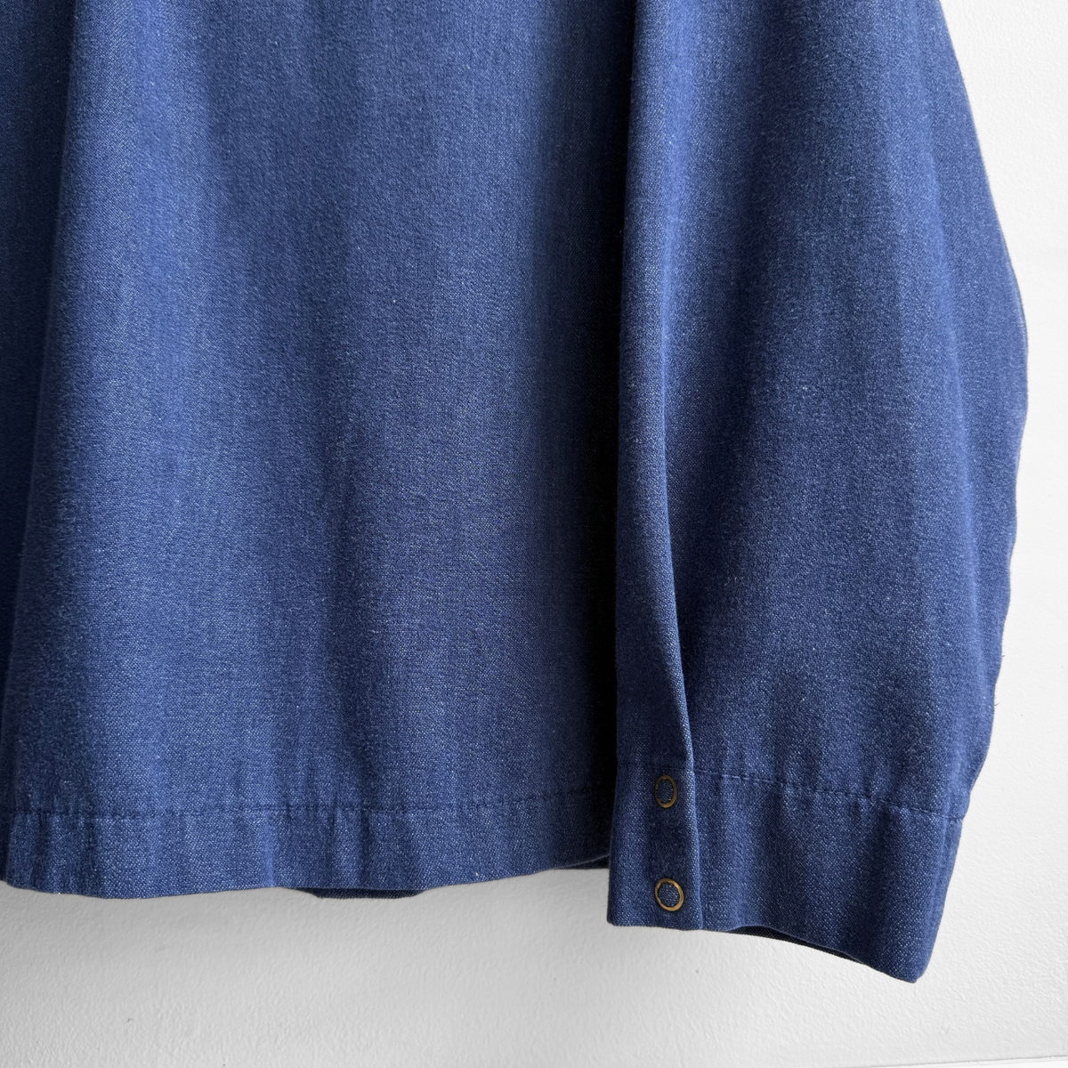 1970s Blue Denim Pullover Lace Up Shirt