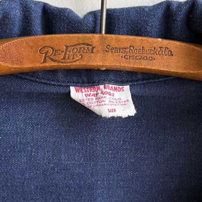 1970s Blue Denim Pullover Lace Up Shirt