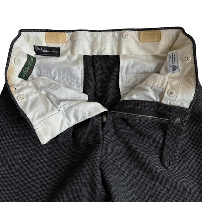1960s Black Houndstooth Wool Dress Pants (33)