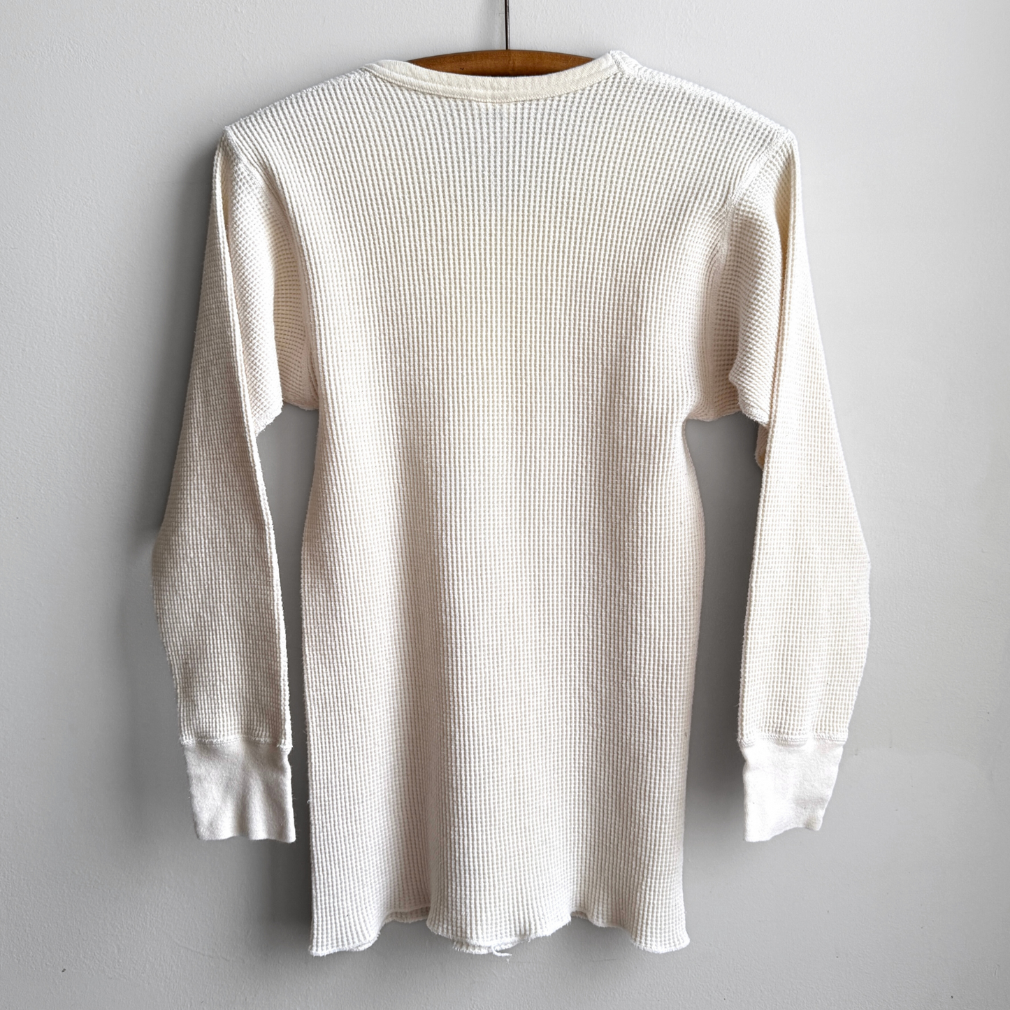 Vintage 1980s White Waffle Knit Thermal Long Sleeve  - Shop ThreadCount Vintage Co.