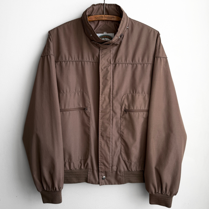 1980s Coffee Brown Light Bomber Jacket  - Shop ThreadCount Vintage Co.