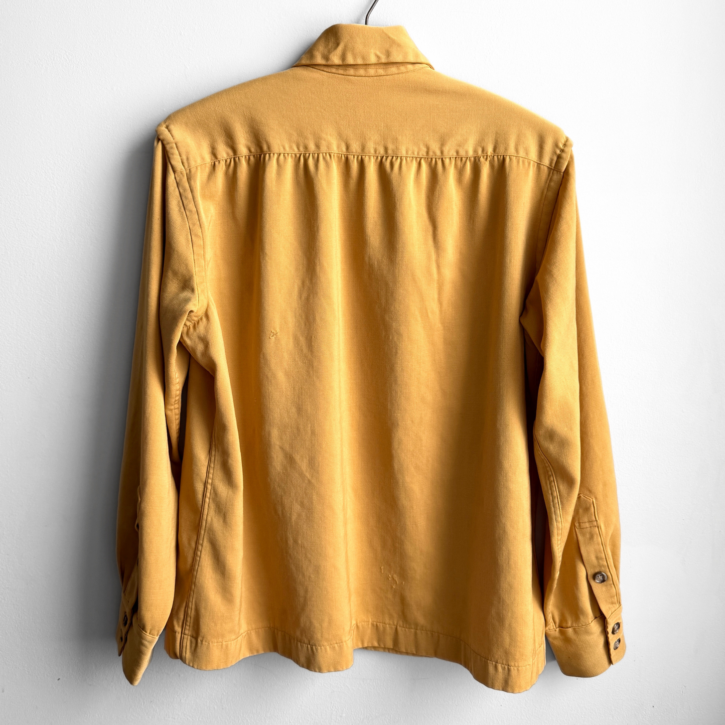 Vintage 1940s Yellow Western Diagonal Zip Up Gabardine Shirt  - Shop ThreadCount Vintage Co.