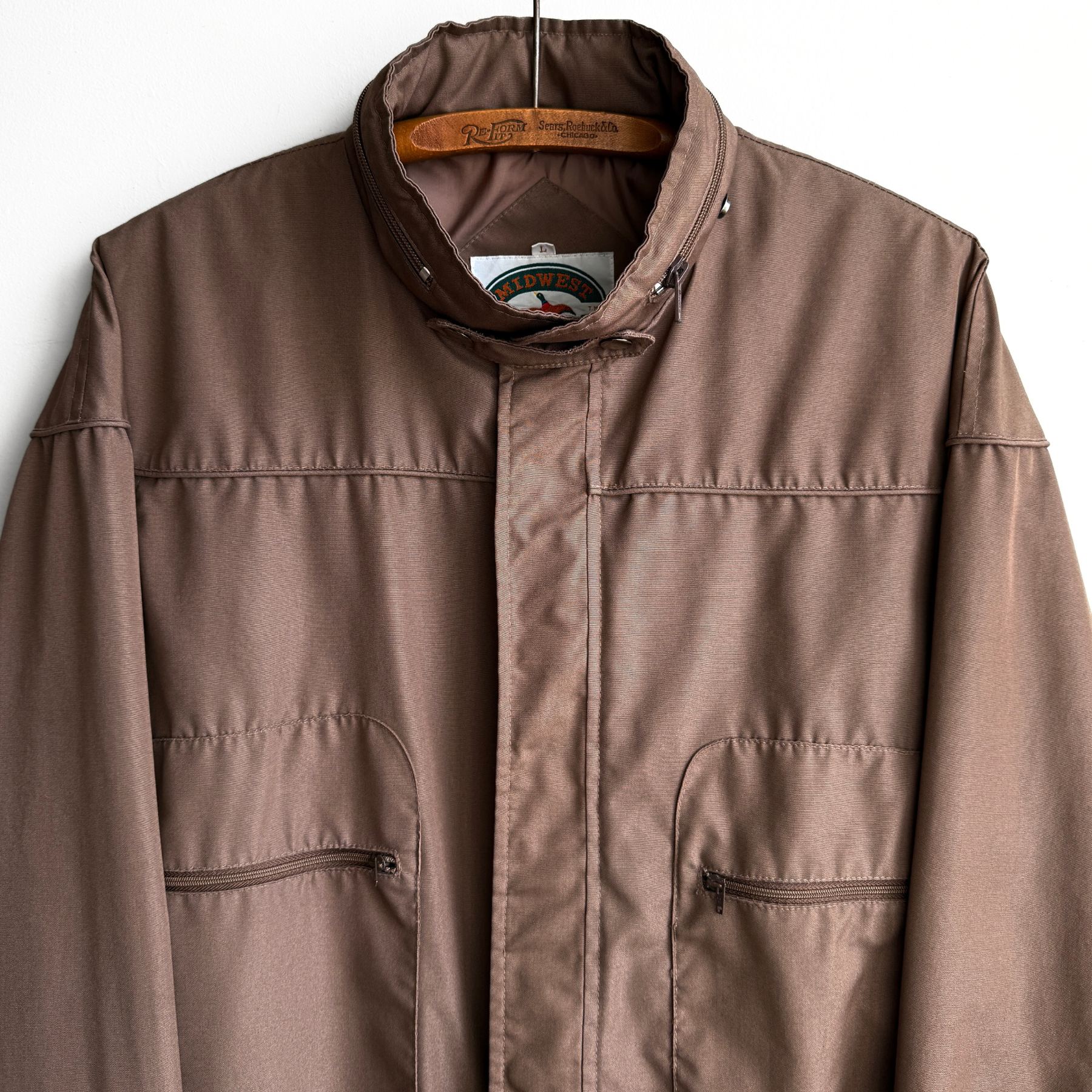 Vintage 1980s Coffee Brown Light Bomber Jacket  - Shop ThreadCount Vintage Co.