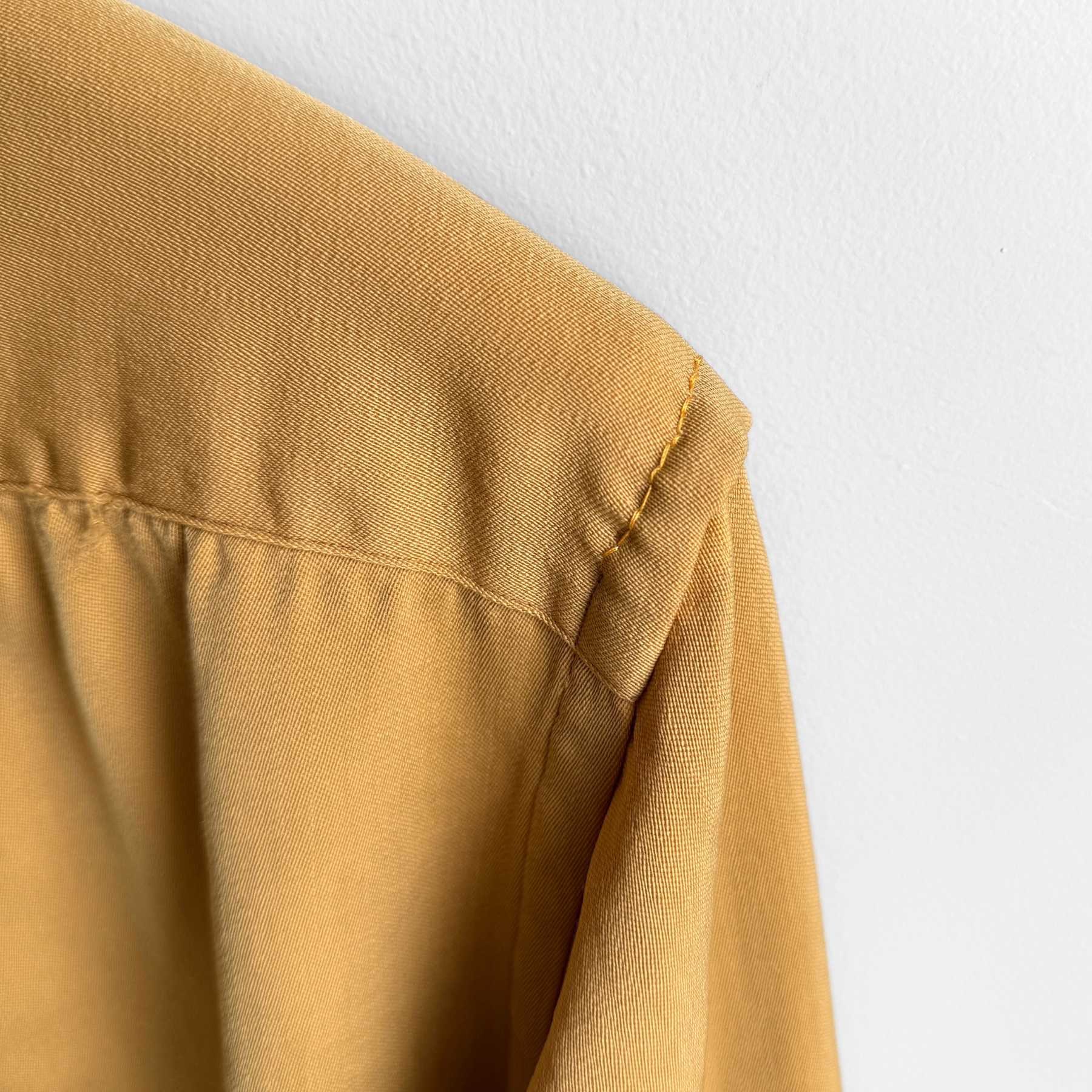 Vintage 1940s Yellow Western Diagonal Zip Up Gabardine Shirt  - Shop ThreadCount Vintage Co.