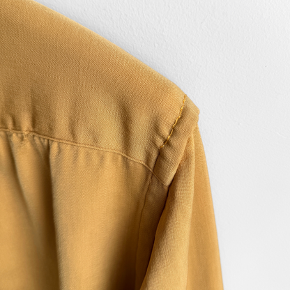 1940s Yellow Western Diagonal Zip Up Gabardine Shirt  - Shop ThreadCount Vintage Co.