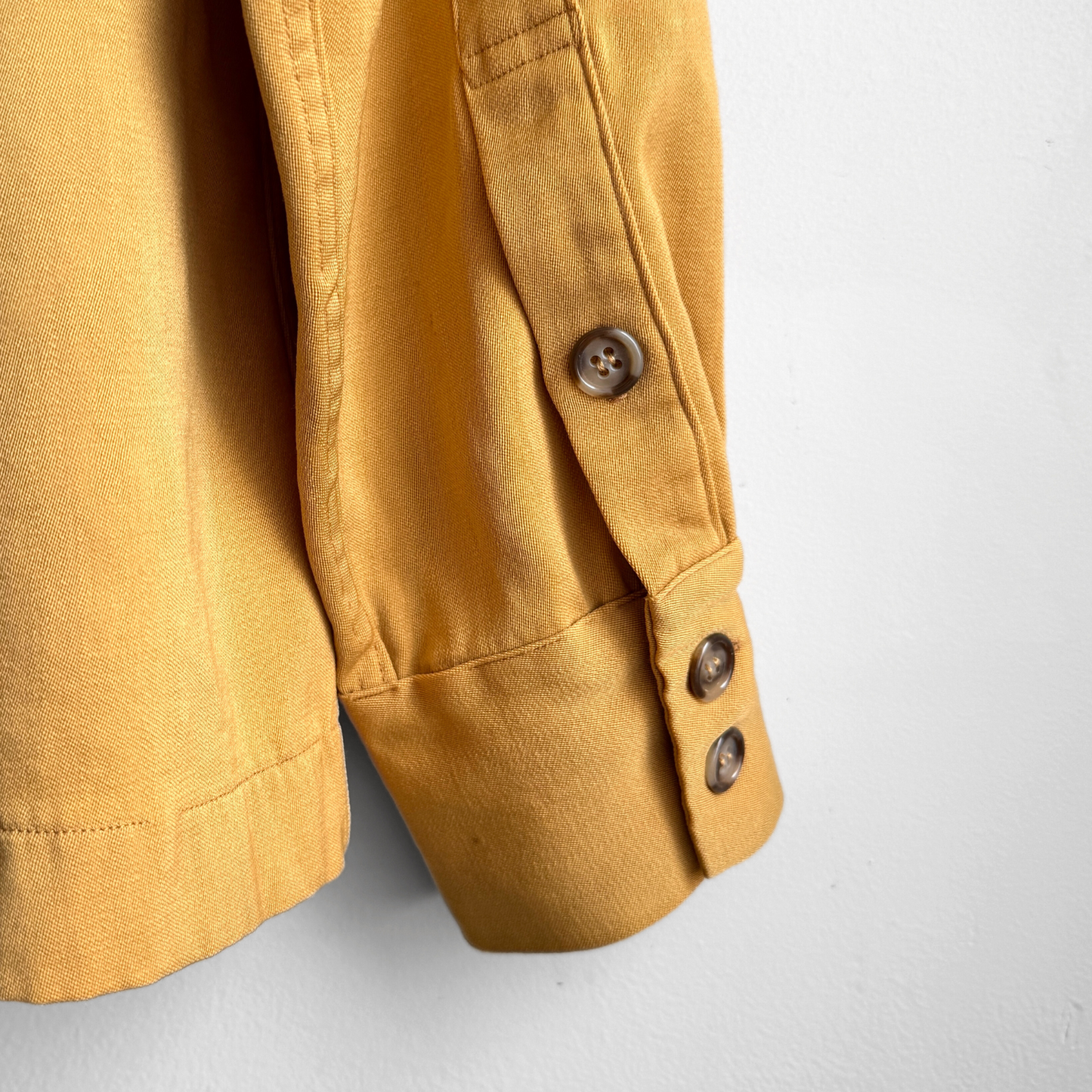 Vintage 1940s Yellow Western Diagonal Zip Up Gabardine Shirt  - Shop ThreadCount Vintage Co.