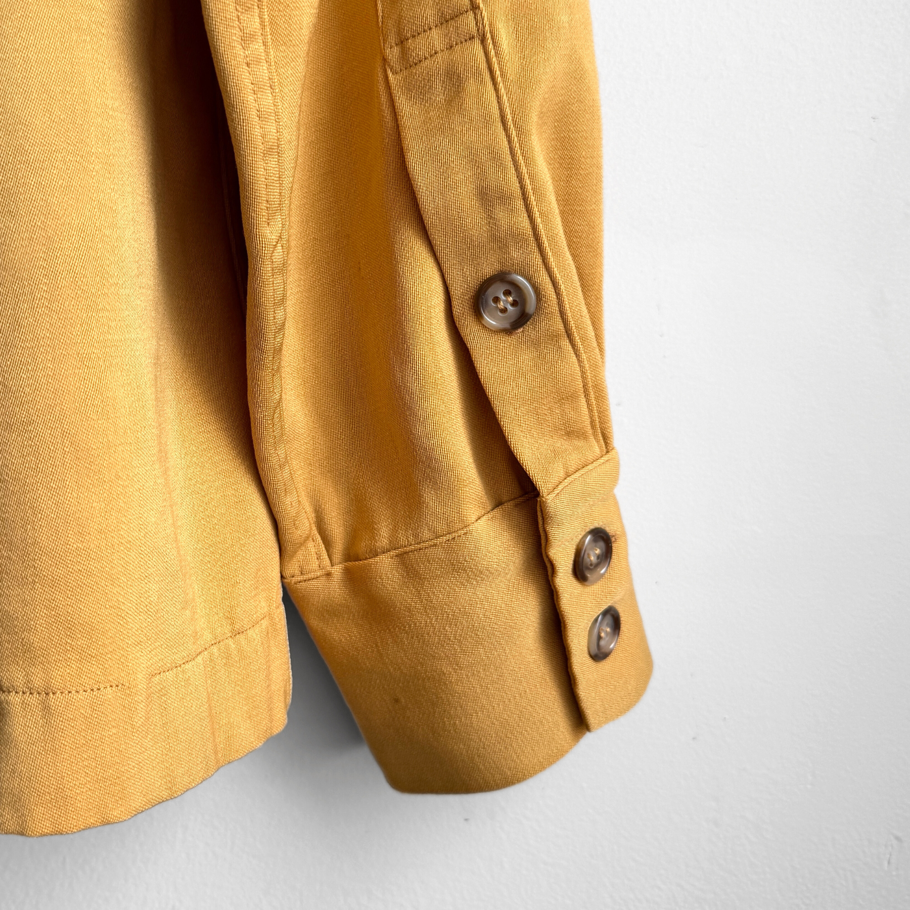 Vintage 1940s Yellow Western Diagonal Zip Up Gabardine Shirt  - Shop ThreadCount Vintage Co.