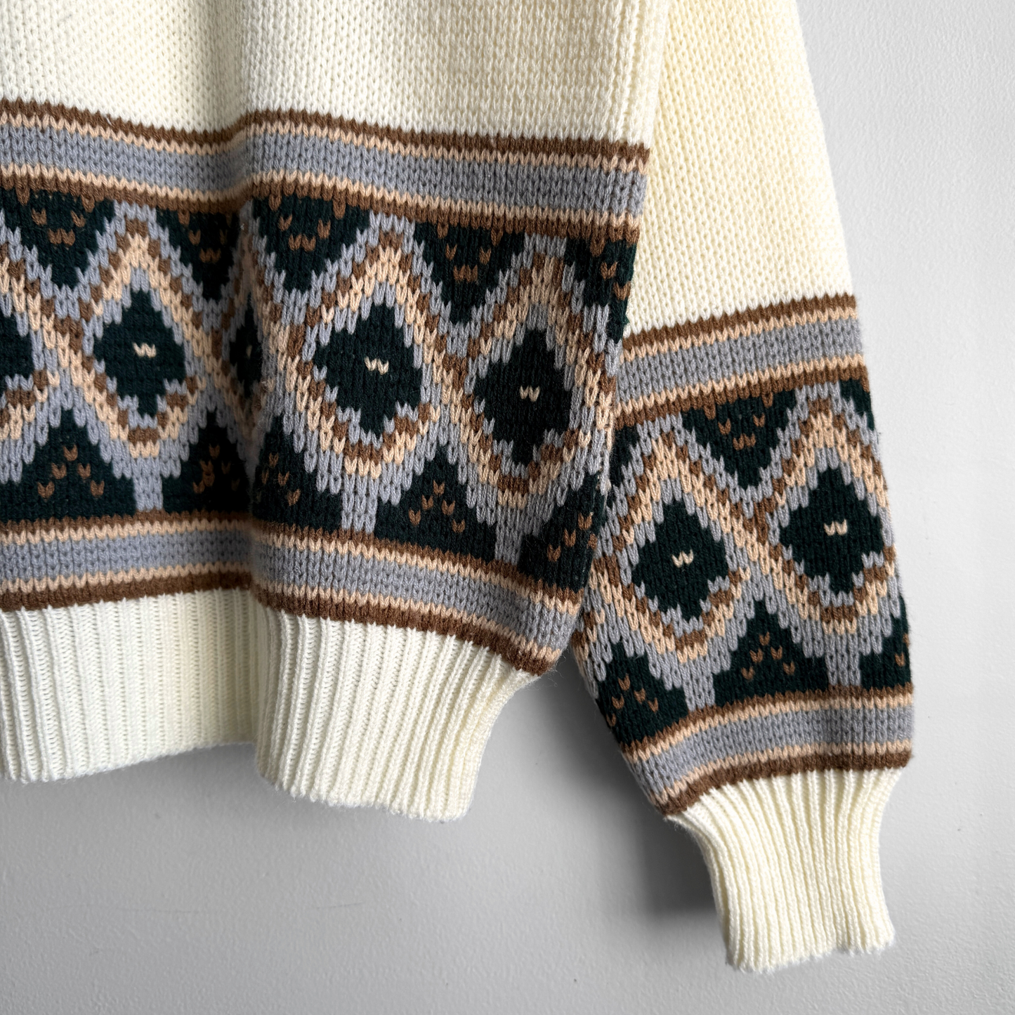 1970s Geometric Knit Mock Neck Sweater  - Shop ThreadCount Vintage Co.