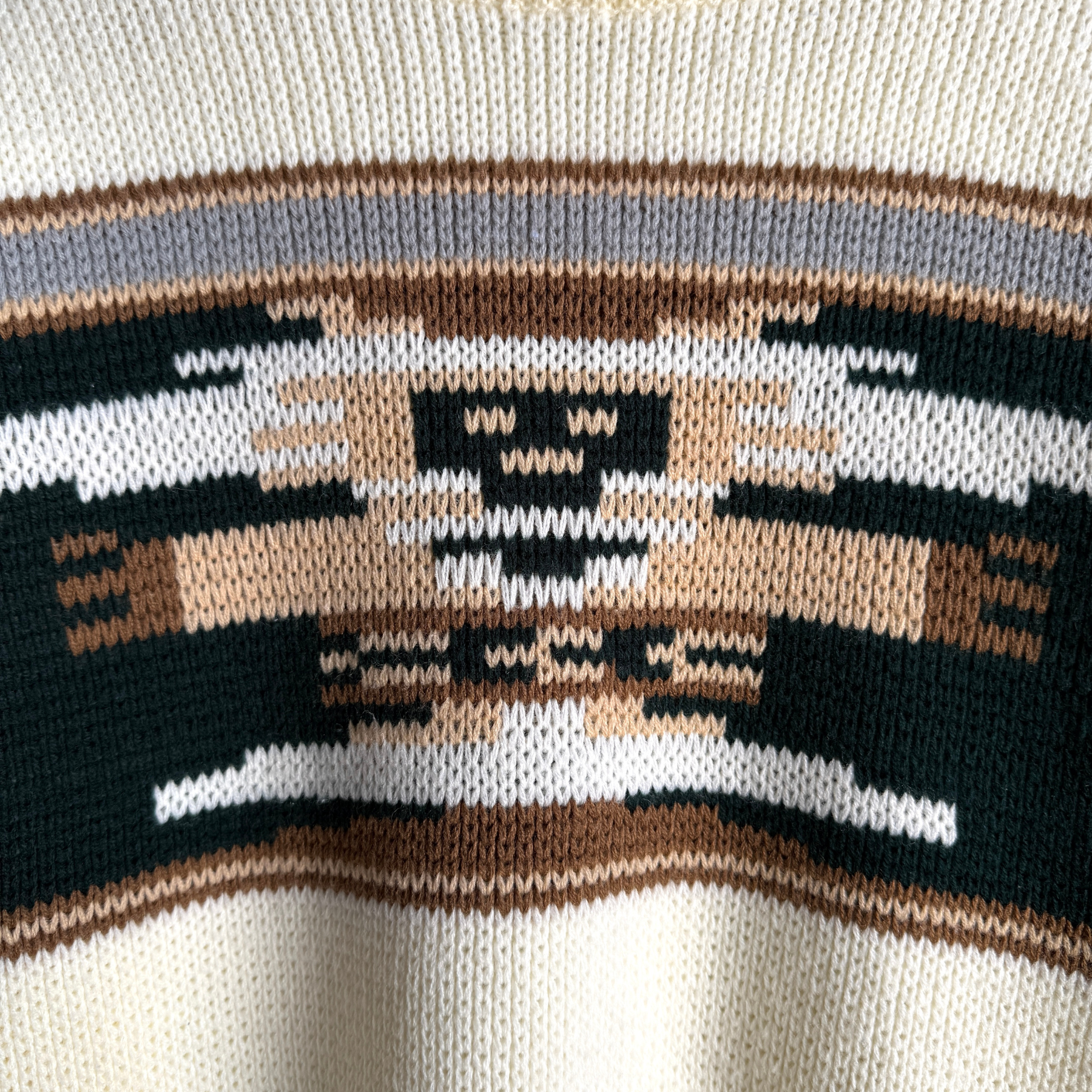 1970s Geometric Knit Mock Neck Sweater  - Shop ThreadCount Vintage Co.