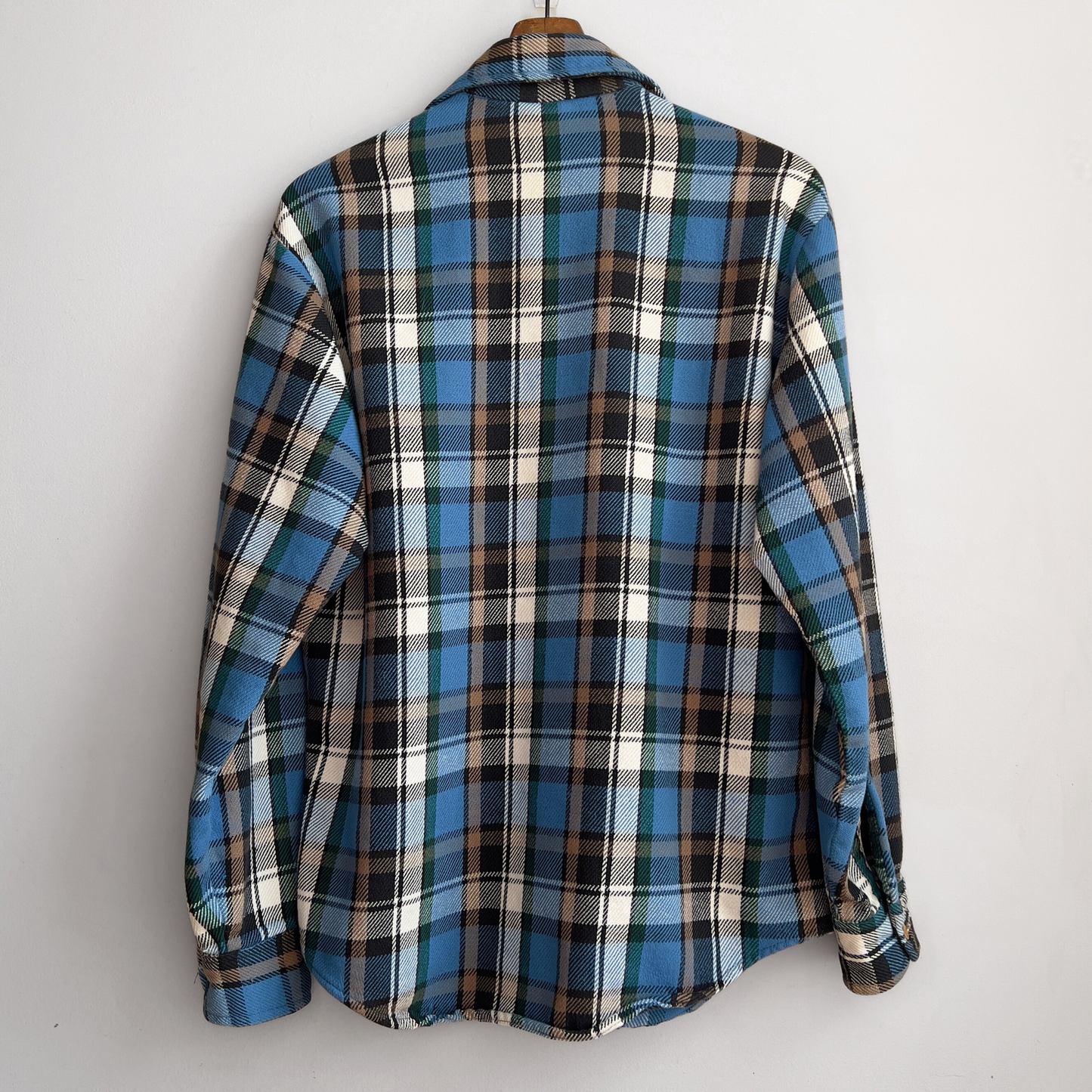 Vintage 1970s Big Mac Blue Plaid Cotton Flannel Shirt  - Shop ThreadCount Vintage Co.