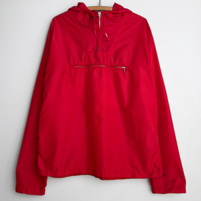 1960s Red Hooded Pullover Windbreaker Jacket  - Shop ThreadCount Vintage Co.