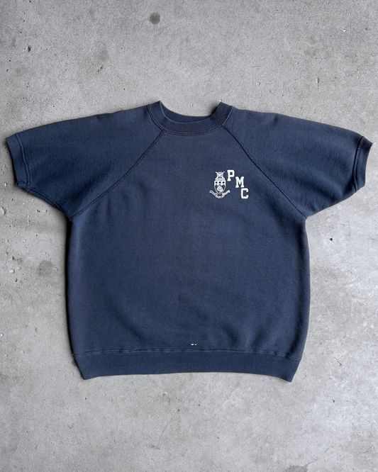 Vintage 1960s Pennsylvania Military College Short Sleeve Sweatshirt  - Shop ThreadCount Vintage Co.