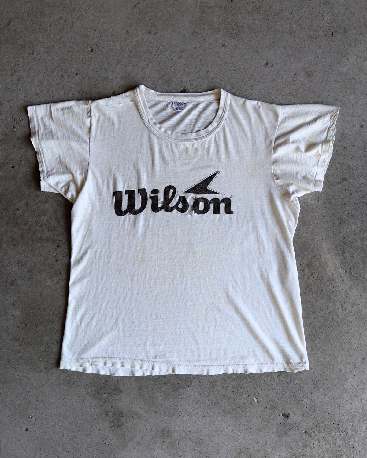 Vintage 1970s Wilson Sporting Goods Threadbare Tee  - Shop ThreadCount Vintage Co.