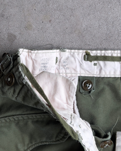 Vintage 1950s U.S. Army M-1951 Sateen Green Combat Cargo Field Pants  - Shop ThreadCount Vintage Co.