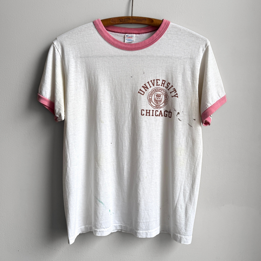 Vintage 1980s University of Chicago Faded Ringer Tee  - Shop ThreadCount Vintage Co.