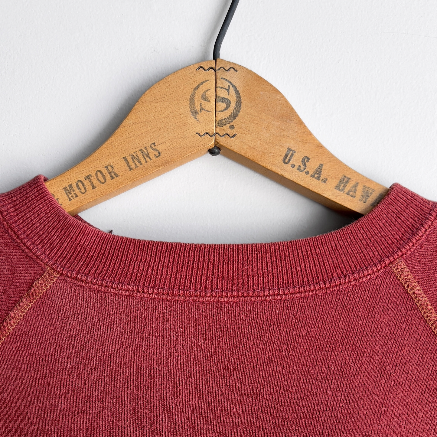 Vintage 1960s Indiana University Faded Red Cotton Raglan Sweatshirt  - Shop ThreadCount Vintage Co.