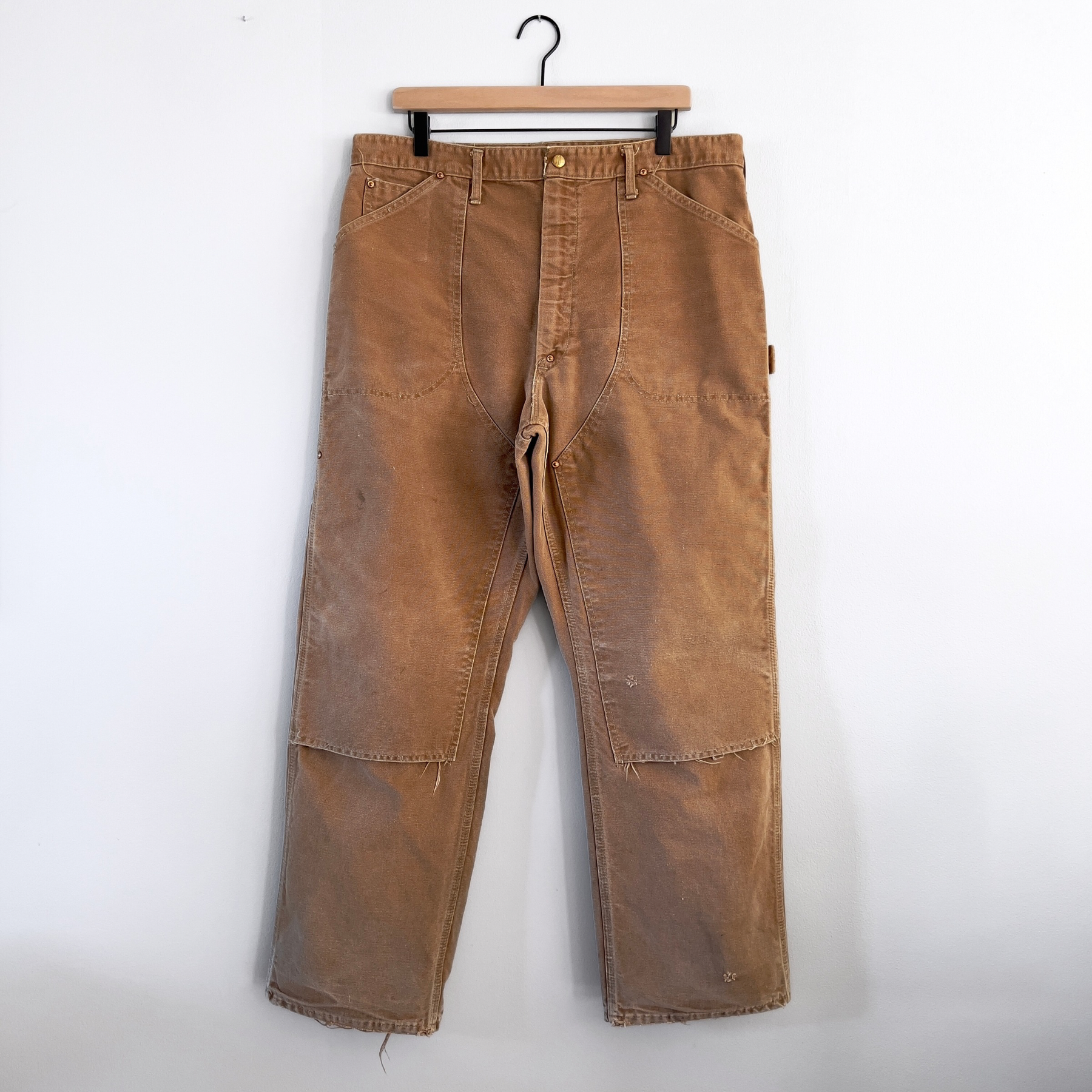 Vintage 1970s Carhartt Double Knee Khaki Canvas Work Pants  - Shop ThreadCount Vintage Co.