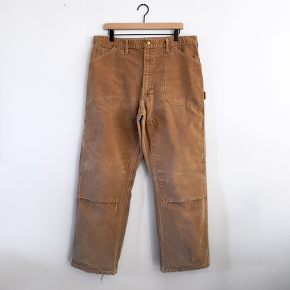 Vintage 1970s Carhartt Double Knee Khaki Canvas Work Pants  - Shop ThreadCount Vintage Co.