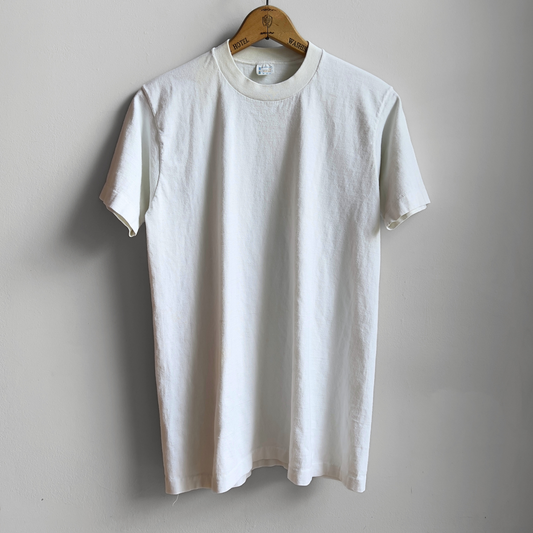 Vintage 1960s Towncraft Plus Blank White Cotton Tee  - Shop ThreadCount Vintage Co.