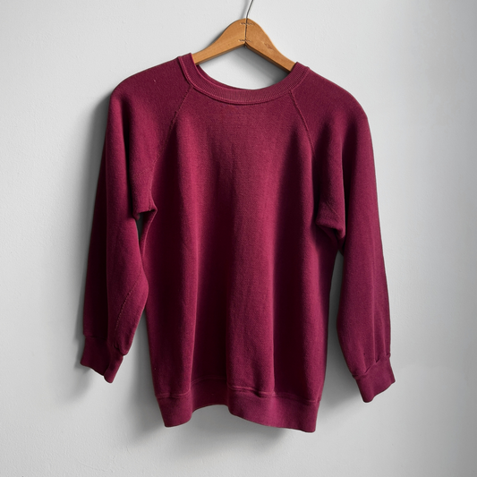 Vintage 1960s Burgundy Red Gusset Raglan Sweatshirt