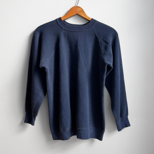 Vintage 1960s Navy Blue Gusset Raglan Sweatshirt  - Shop ThreadCount Vintage Co.