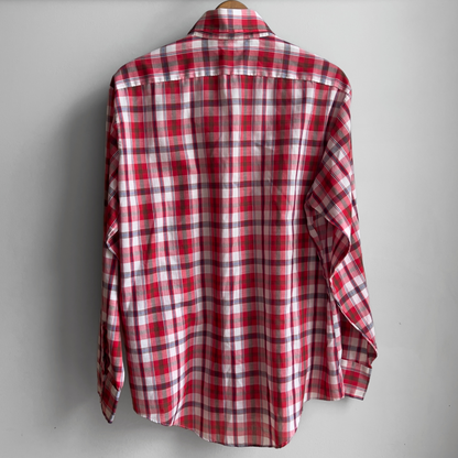 1970s Red & White Plaid Permanent Press Shirt
