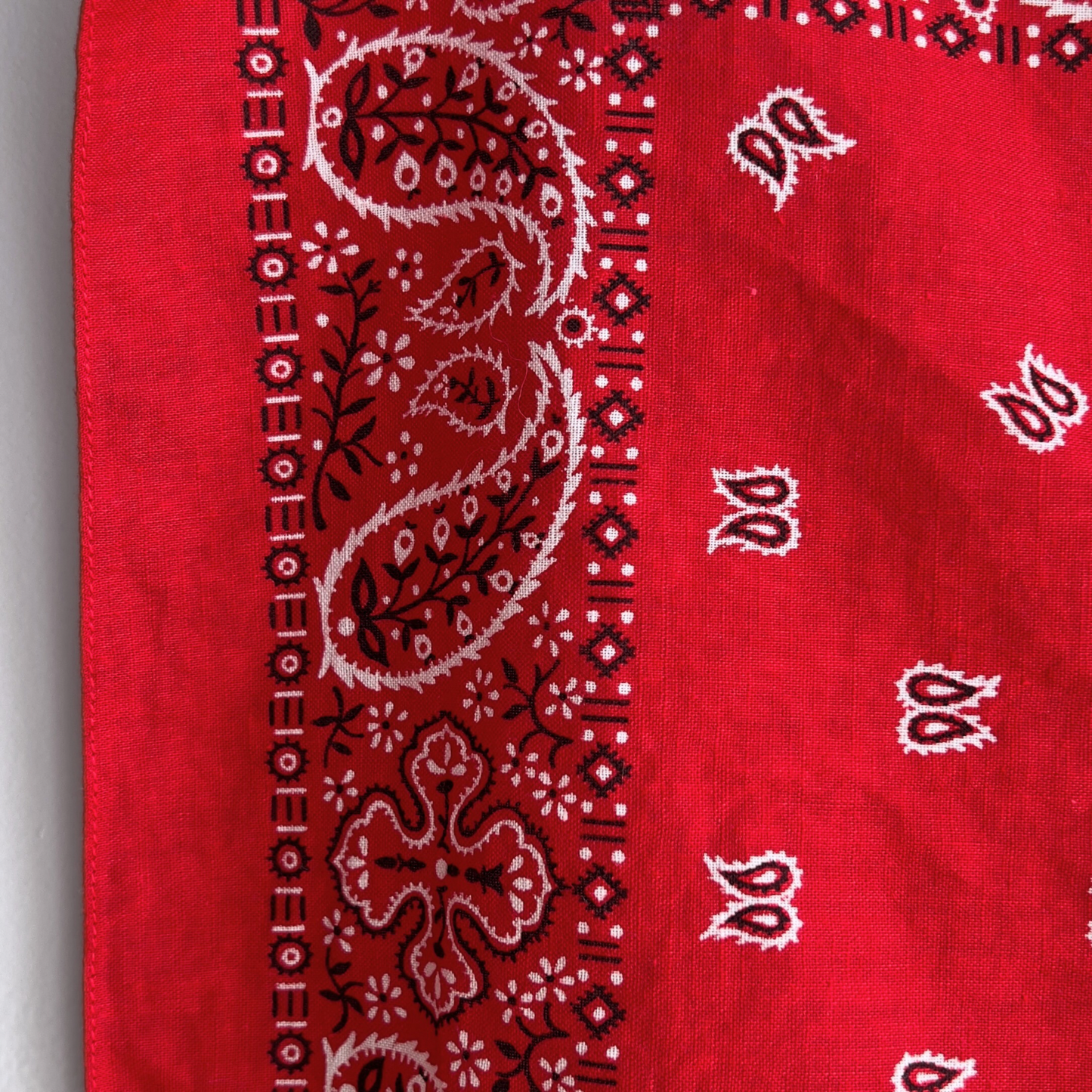 Vintage 1960s Red Paisley Print Fast Color Bandana  - Shop ThreadCount Vintage Co.