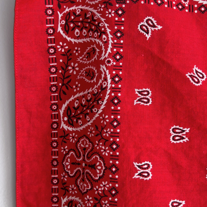 Vintage 1960s Red Paisley Print Fast Color Bandana  - Shop ThreadCount Vintage Co.