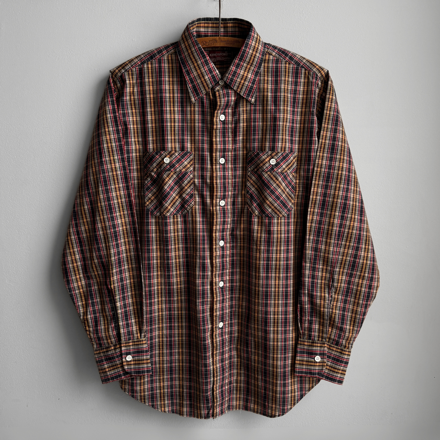 1970s Brown & Black Plaid Shirt