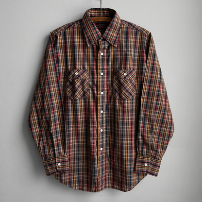 1970s Brown & Black Plaid Shirt