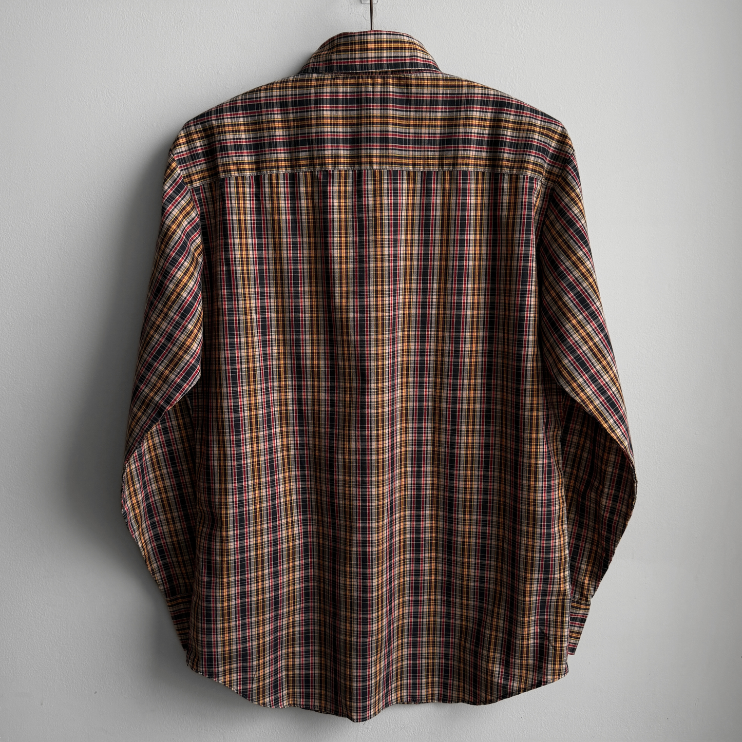 1970s Brown & Black Plaid Shirt