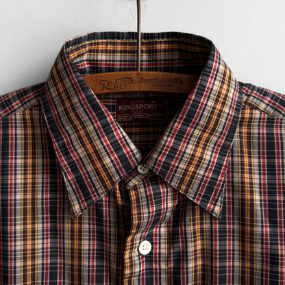 1970s Brown & Black Plaid Shirt
