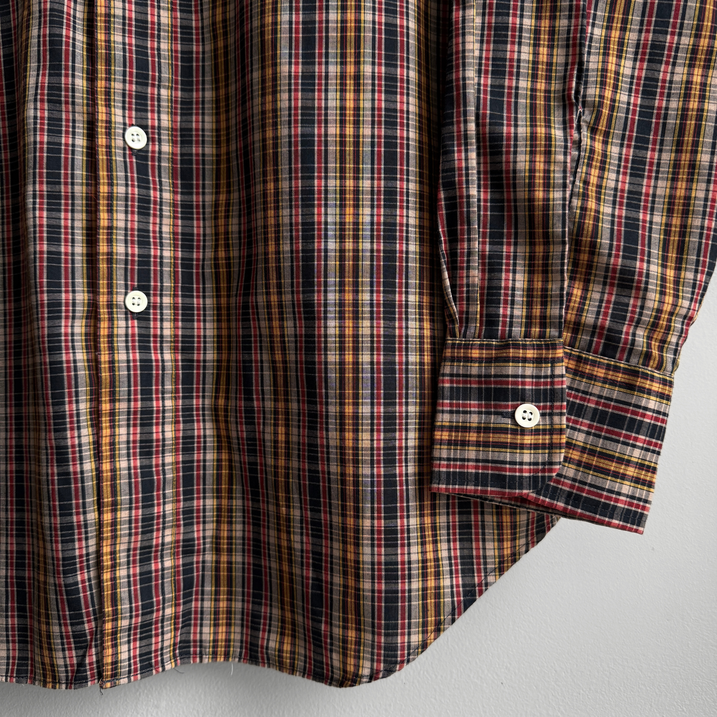 1970s Brown & Black Plaid Shirt