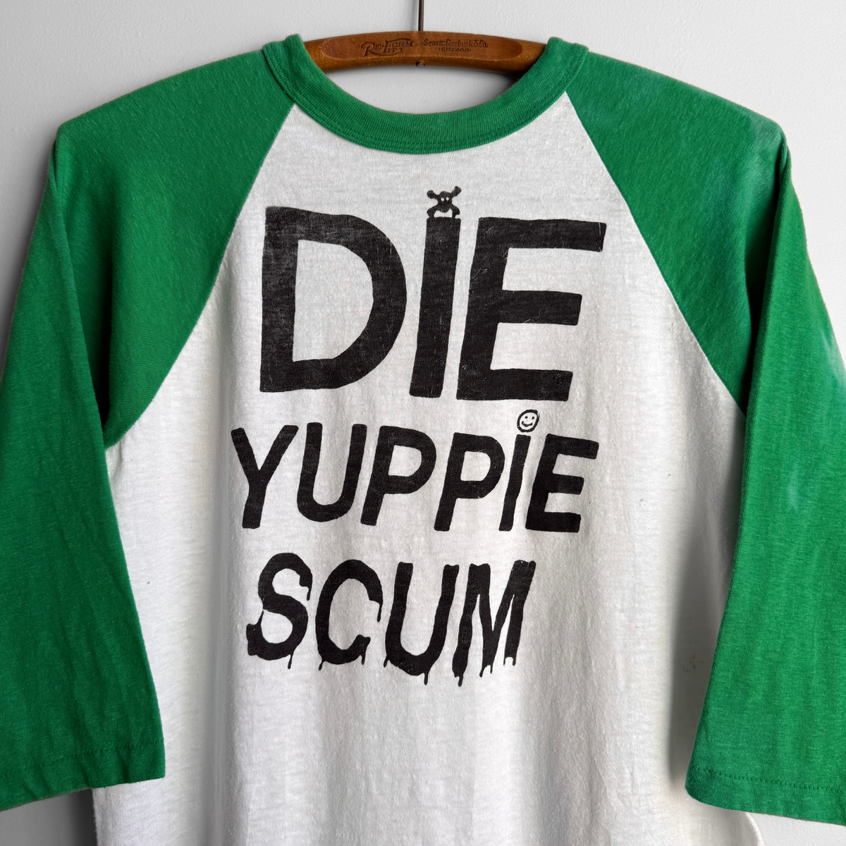 1980s Die Yuppie Scum Raglan Tee