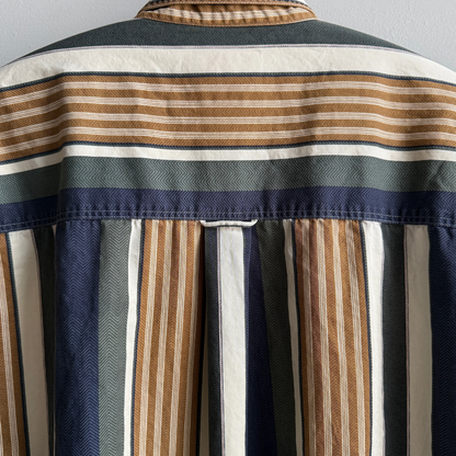 1990s Multi Color Striped Button Down Shirt