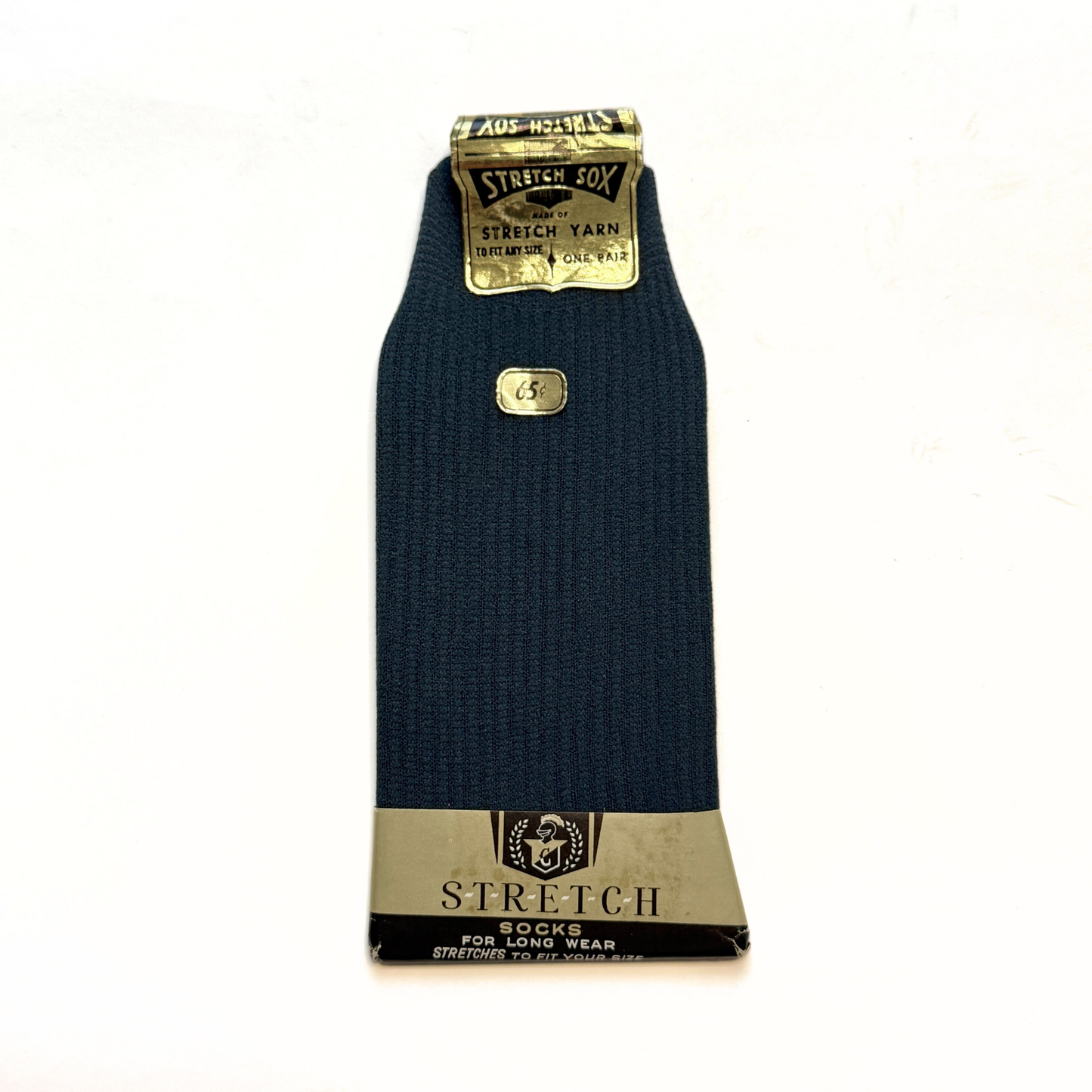 1950s Blue Nylon Knit Stretch Socks