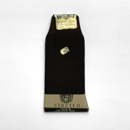 1950s Brown Nylon Knit Stretch Socks