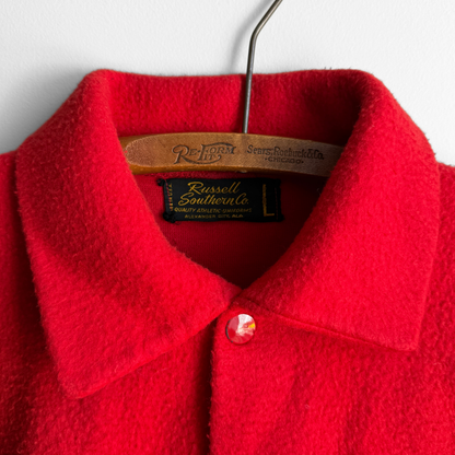 1960s Holy Cross College Red Fleece Warm-Up Jacket