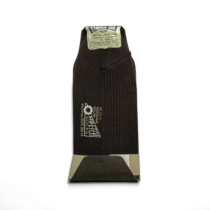 1950s Brown Nylon Knit Stretch Socks