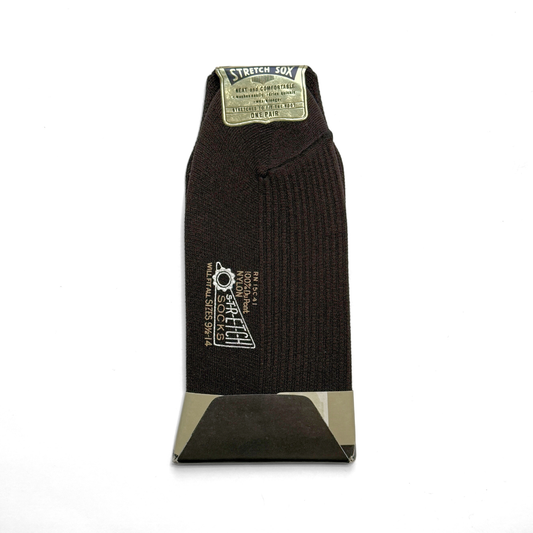 1950s Brown Nylon Knit Stretch Socks