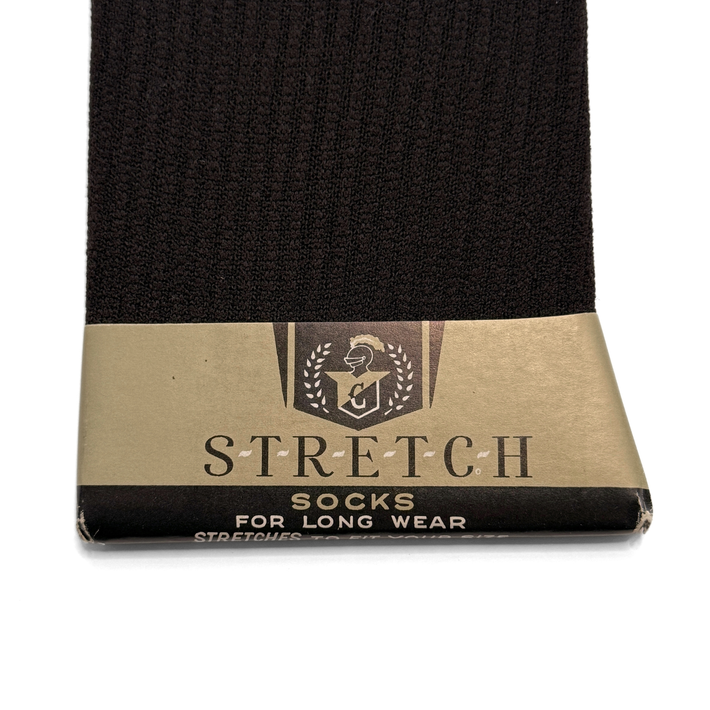 1950s Brown Nylon Knit Stretch Socks