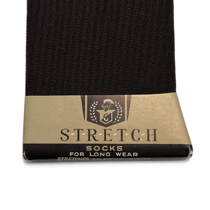 1950s Brown Nylon Knit Stretch Socks