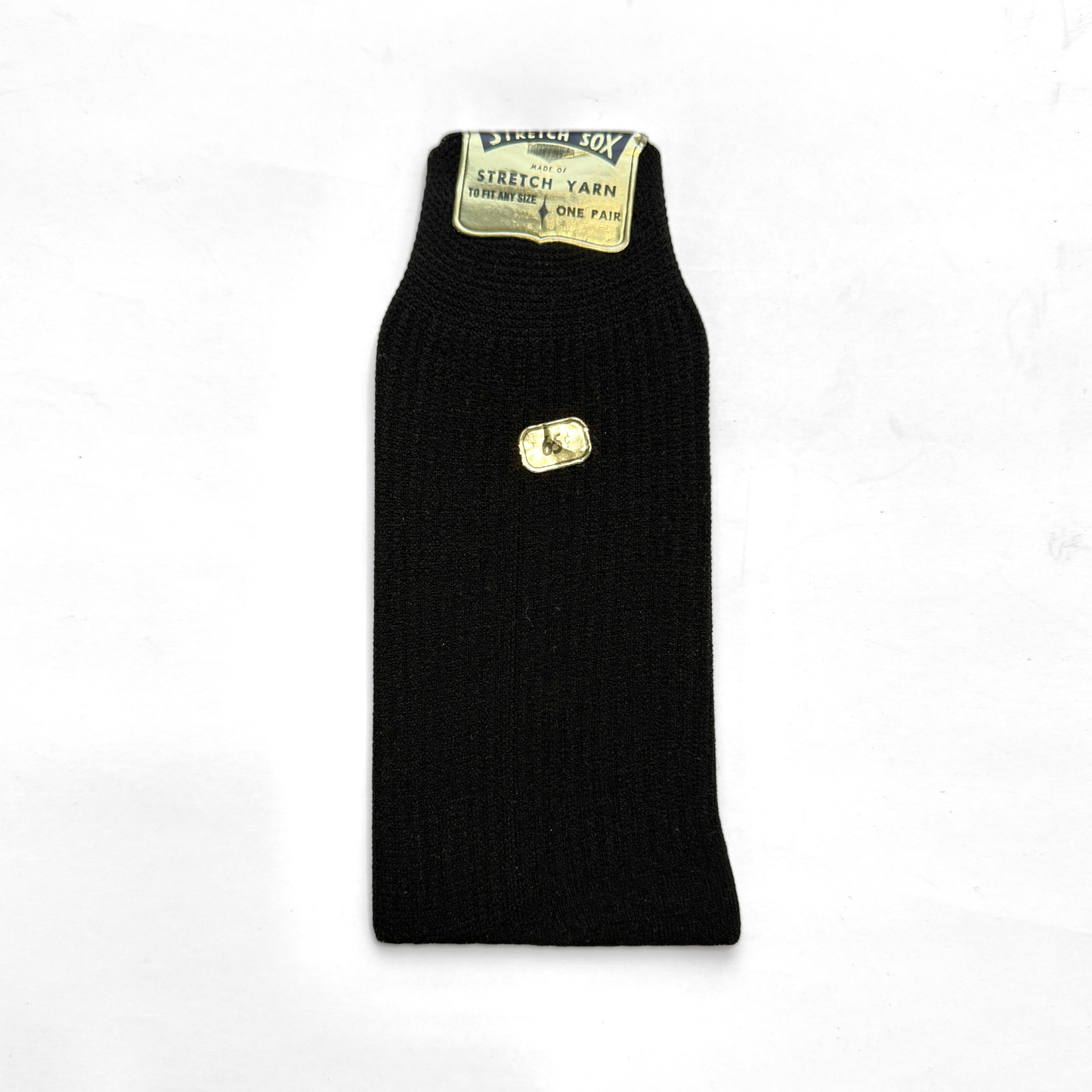 1950s Black Nylon Knit Stretch Socks