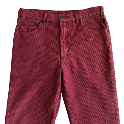 1980s Maroon Red Corduroy Pants (30)