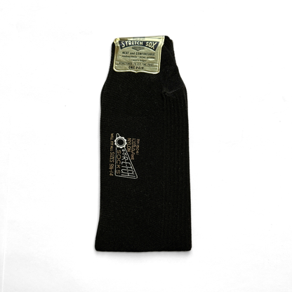 1950s Black Nylon Knit Stretch Socks